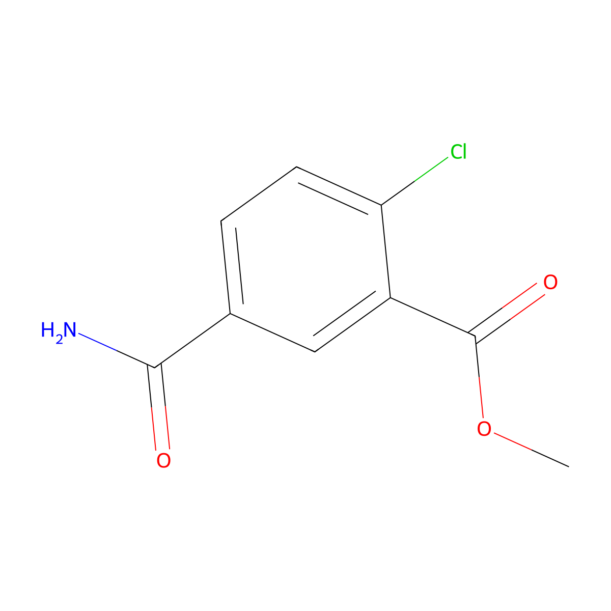 Methyl 5-carbamoyl-2-chlorobenzoate molecular structure, CAS 2089649-40-9