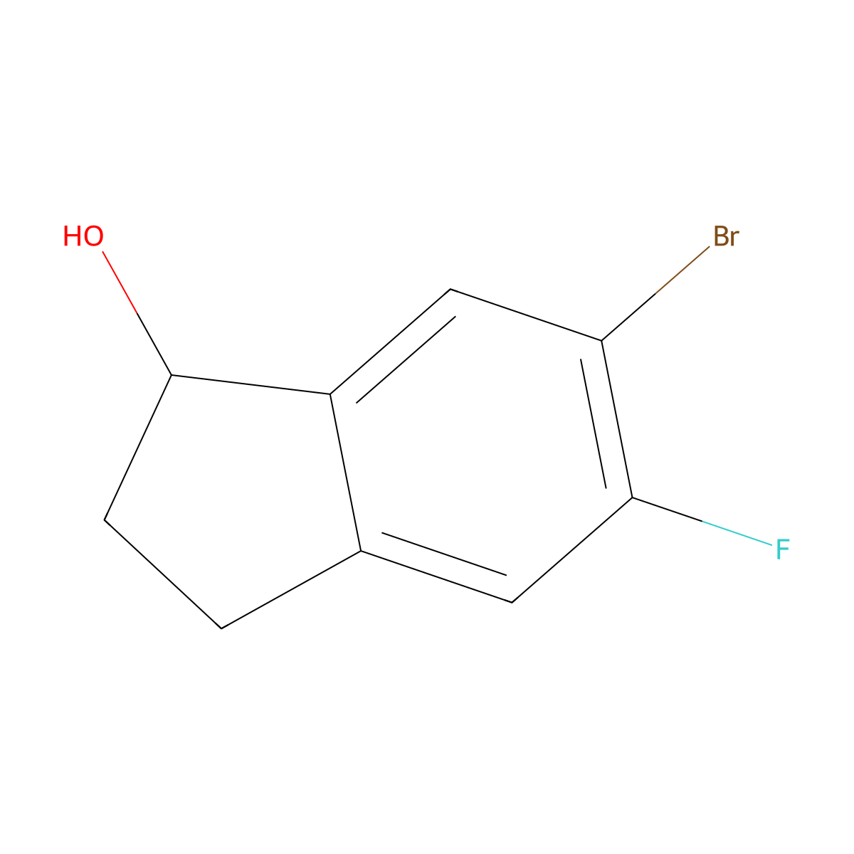 6-Bromo-5-fluoro-2,3-dihydro-1H-inden-1-OL molecular structure, CAS 2089649-48-7
