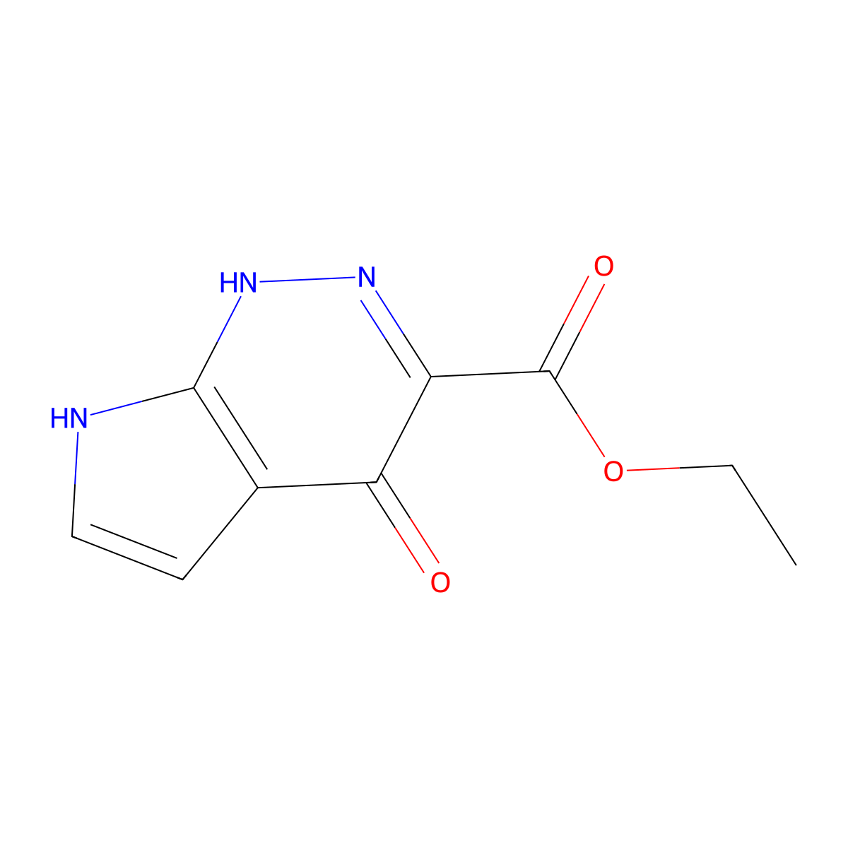 Ethyl 4-hydroxy-7H-pyrrolo[2,3-C]pyridazine-3-carboxylate molecular structure, CAS 2089649-51-2