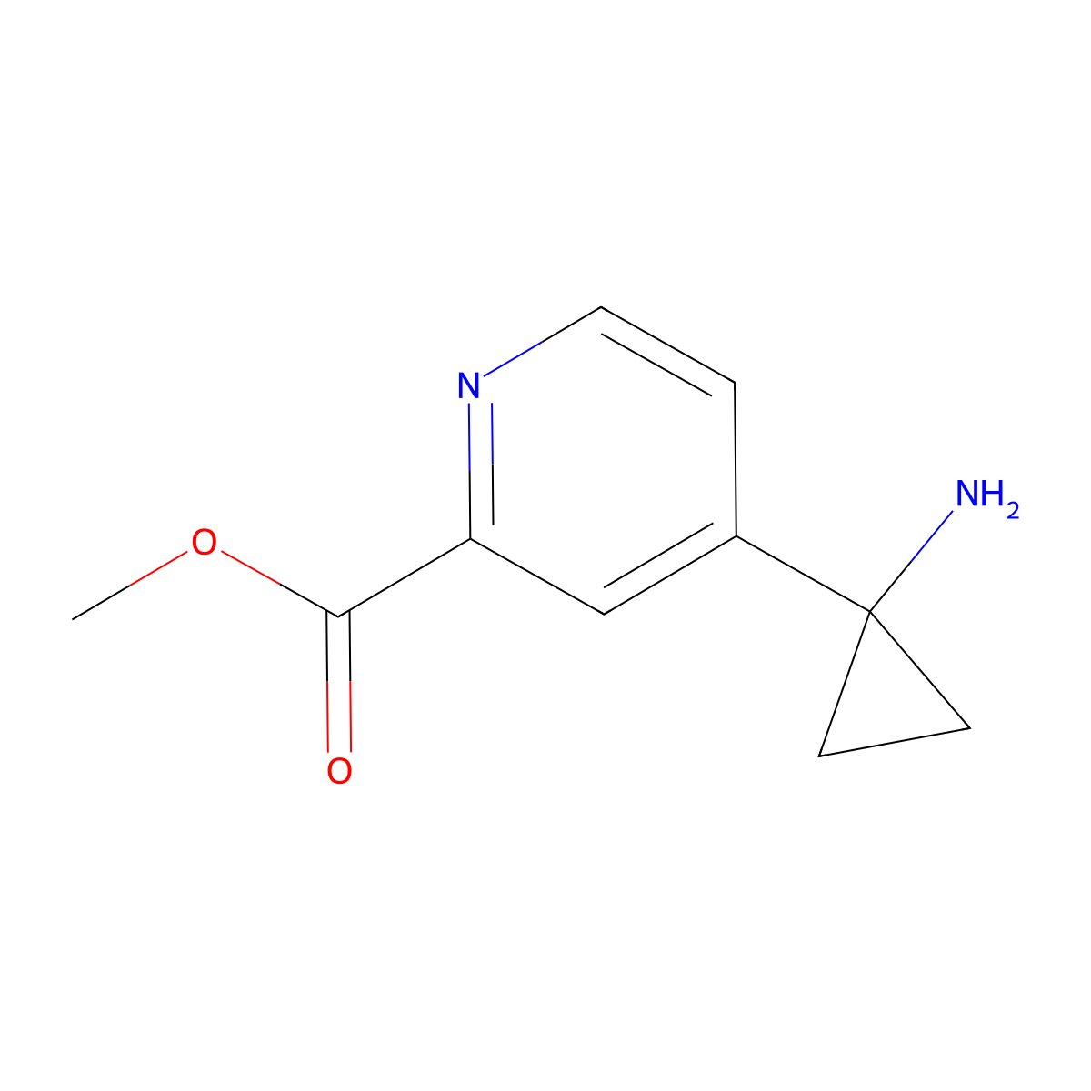 Methyl 4-(1-aminocyclopropyl)picolinate molecular structure, CAS 2089649-53-4