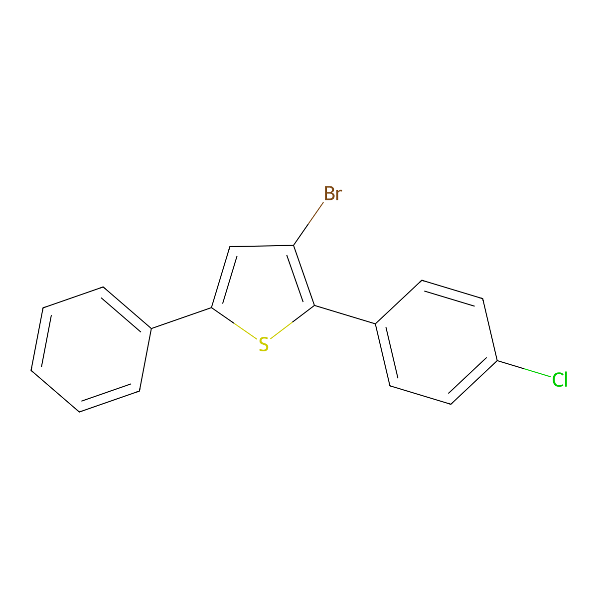 3-Bromo-2-(4-chlorophenyl)-5-phenylthiophene molecular structure, CAS 2089649-54-5