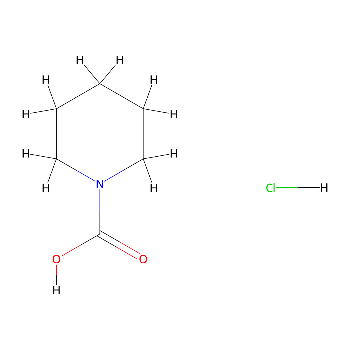 Piperidine-1-carboxylic acid hydrochloride molecular structure, CAS 2089649-59-0