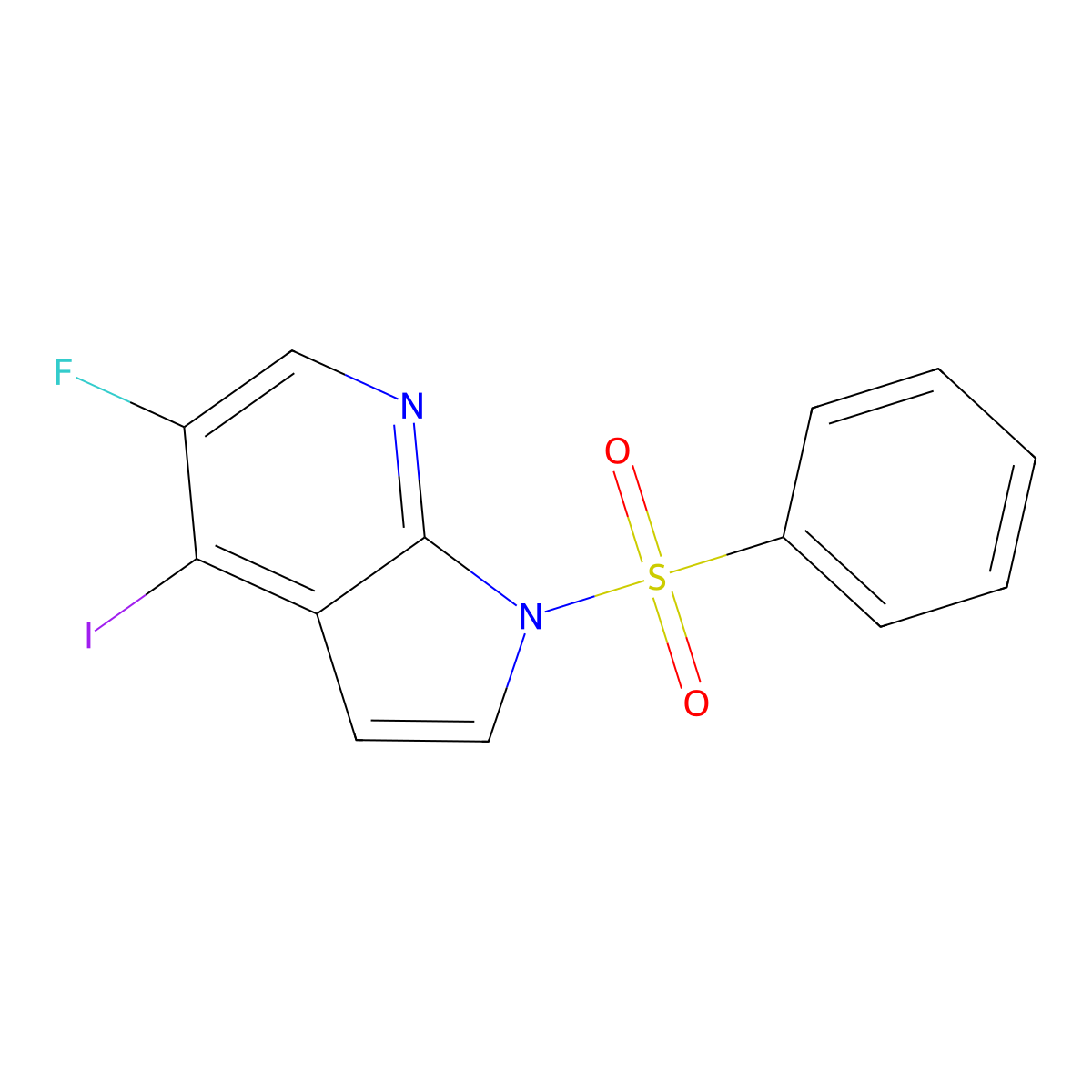 5-Fluoro-4-iodo-1-(phenylsulfonyl)-1H-pyrrolo[2,3-B]pyridine molecular structure, CAS 2089649-69-2