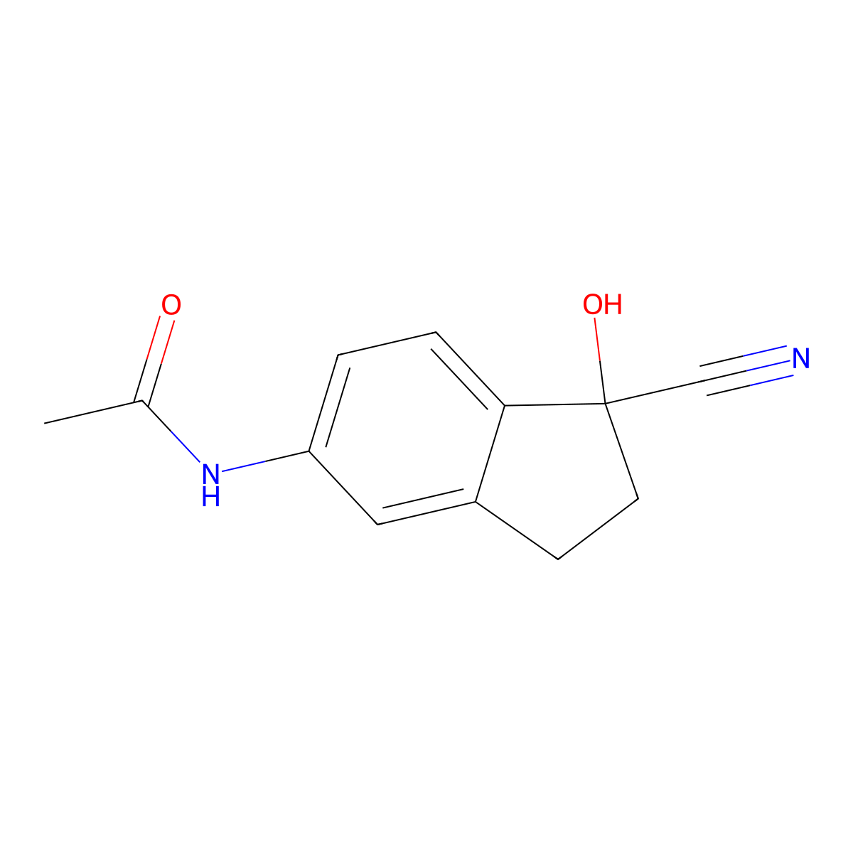 N-(1-Cyano-1-hydroxy-2,3-dihydro-1H-inden-5-YL)acetamide molecular structure, CAS 2089649-78-3
