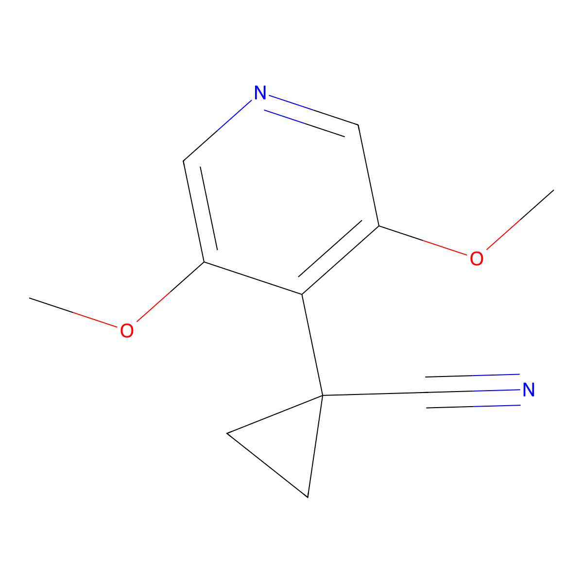 1-(3,5-Dimethoxypyridin-4-YL)cyclopropane-1-carbonitrile molecular structure, CAS 2089649-84-1