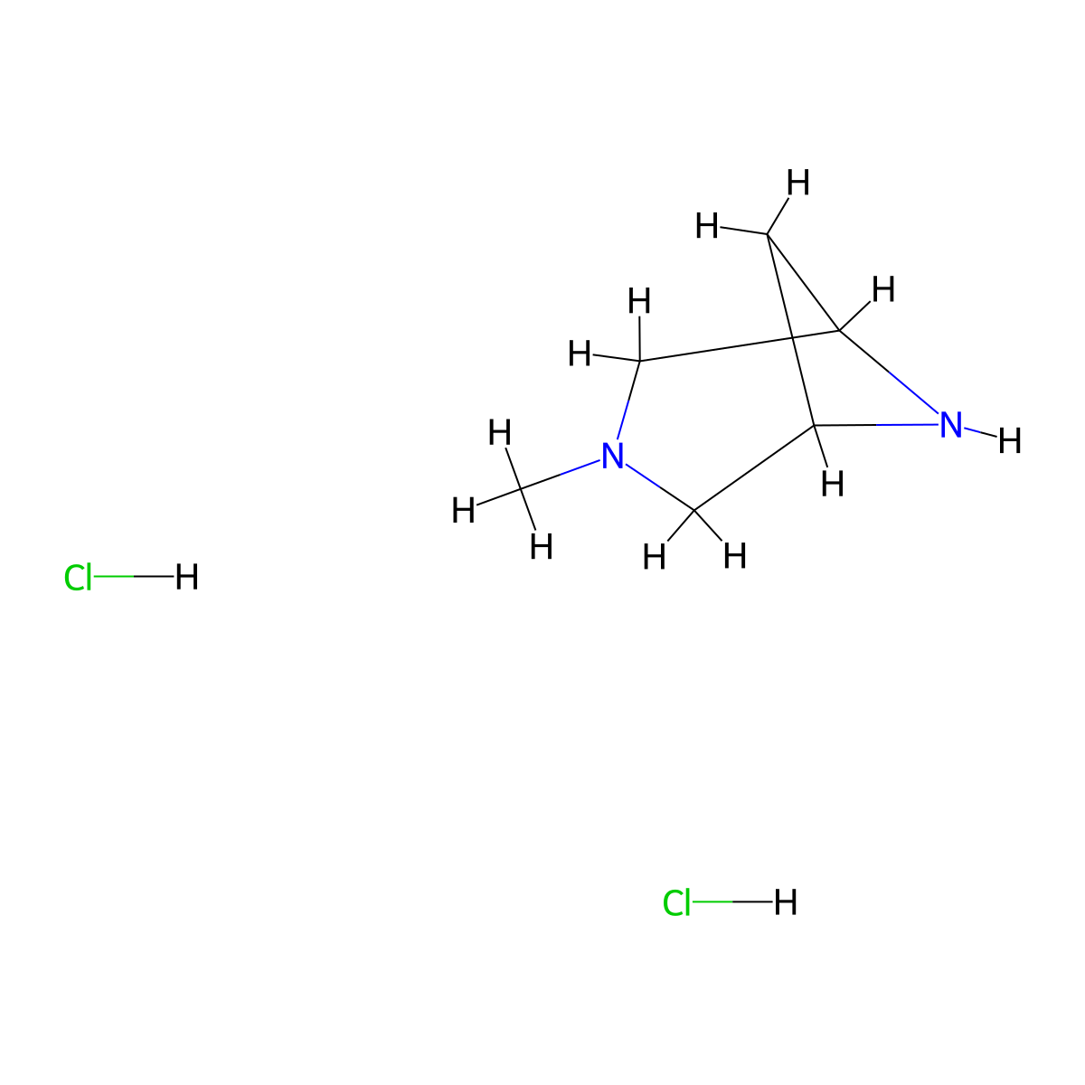 3-Methyl-3,6-diazabicyclo(3.1.1)heptane dihydrochloride molecular structure, CAS 2089649-86-3