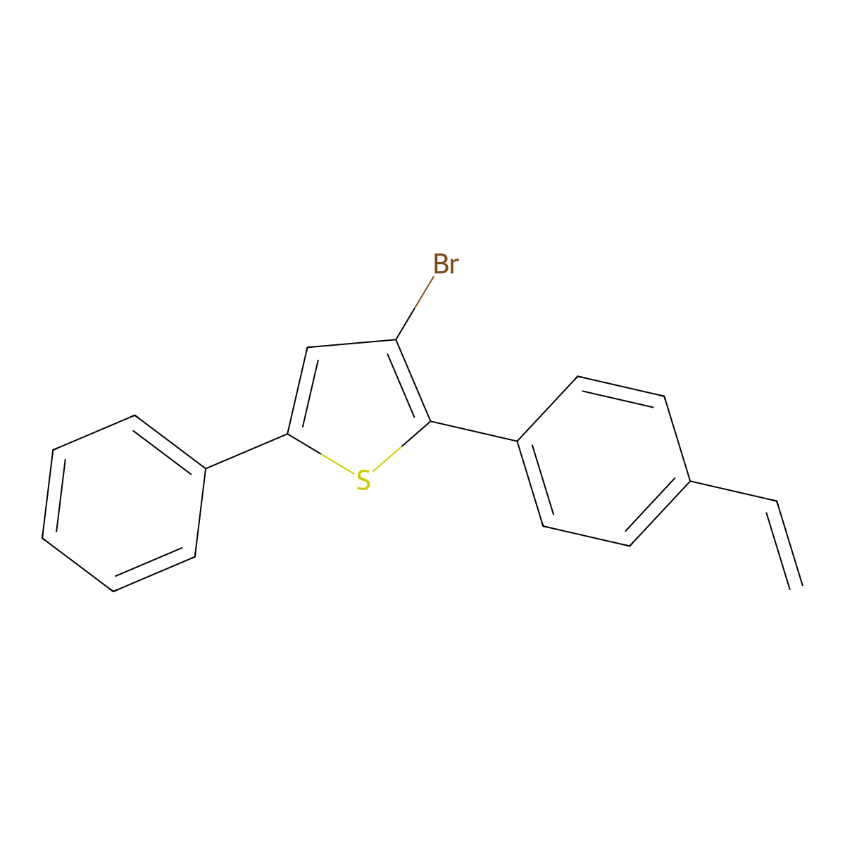 3-Bromo-5-phenyl-2-(4-vinylphenyl)thiophene molecular structure, CAS 2089649-87-4