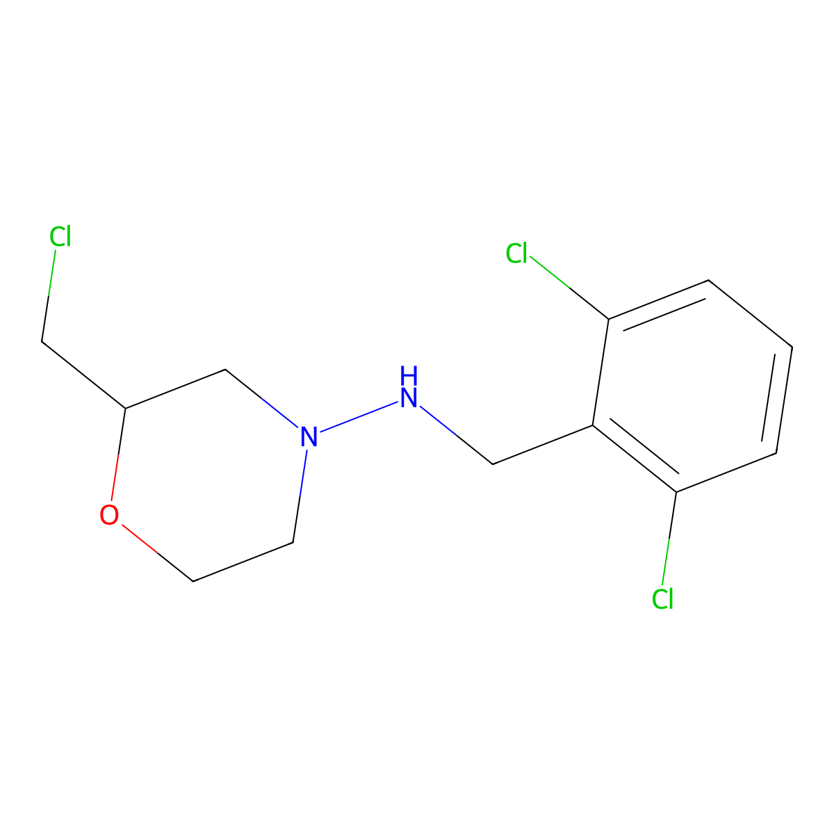 N-(2,6-Dichlorobenzylamine)-2-chloromethylmorpholine molecular structure, CAS 2089649-89-6