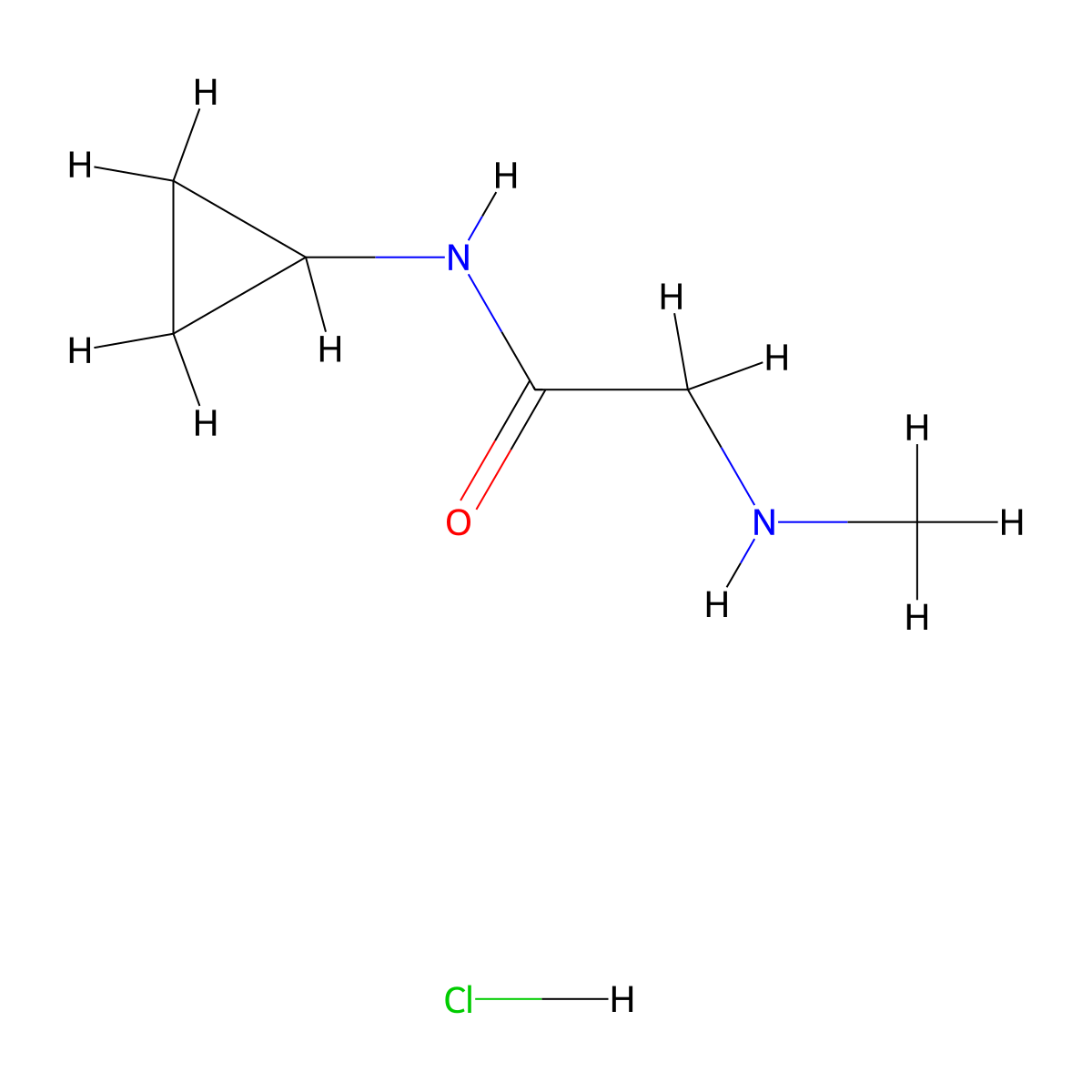 N-Cyclopropyl-2-(methylamino)acetamide hydrochloride molecular structure, CAS 2089649-92-1
