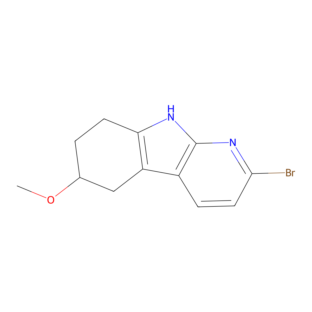 2-Bromo-6-methoxy-6,7,8,9-tetrahydro-5H-pyrido[2,3-B]indole molecular structure, CAS 2089649-95-4