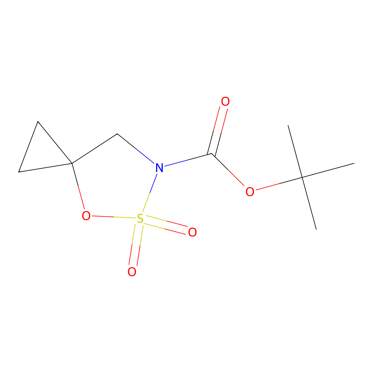 Tert-butyl 5,5-dioxo-4-oxa-5lambda-thia-6-azaspiro[2.4]heptane-6-carboxylate molecular structure, CAS 2089649-97-6