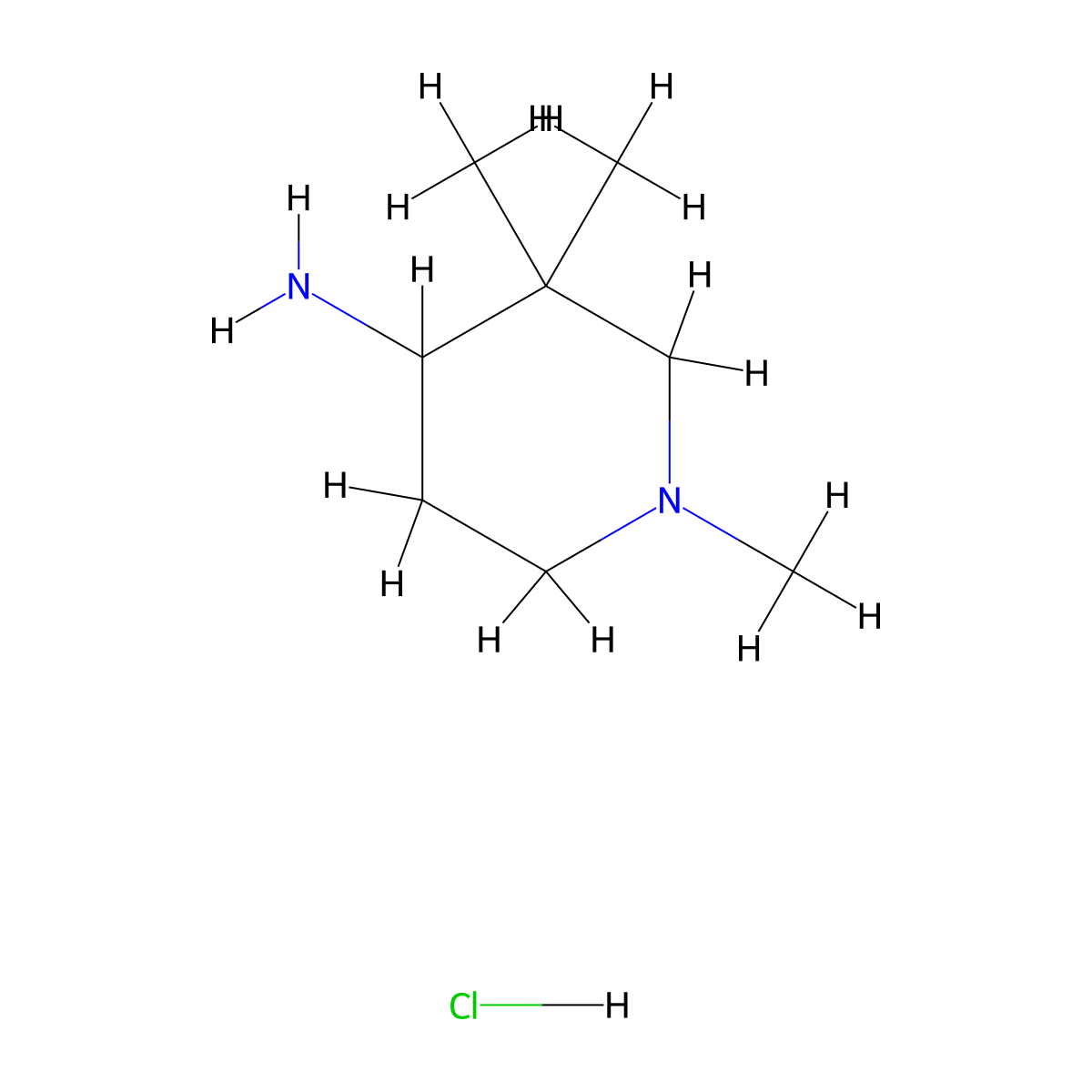 1,3,3-Trimethylpiperidin-4-amine hydrochloride molecular structure, CAS 2089650-00-8