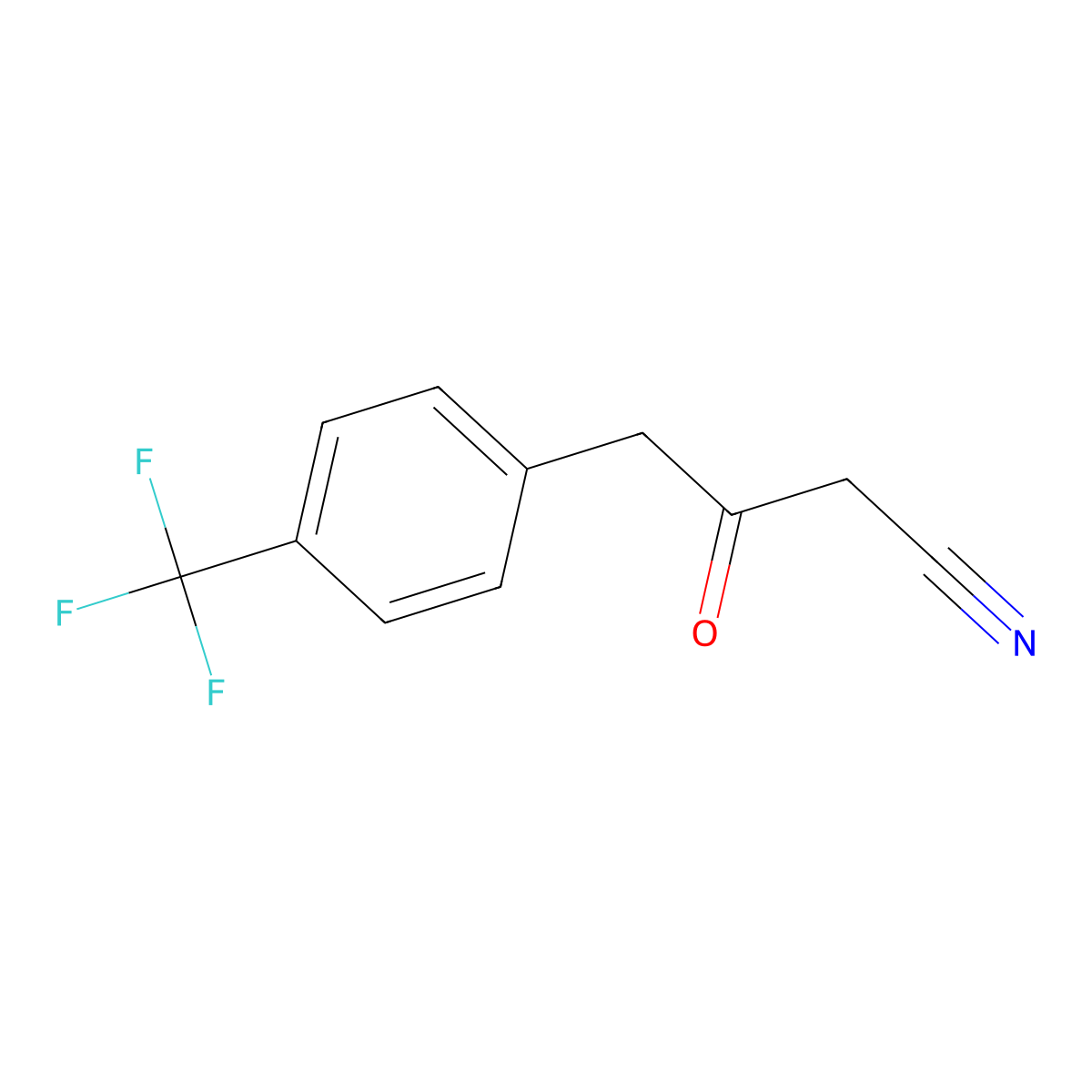 3-Oxo-4-(4-(trifluoromethyl)phenyl)butanenitrile molecular structure, CAS 2089650-03-1
