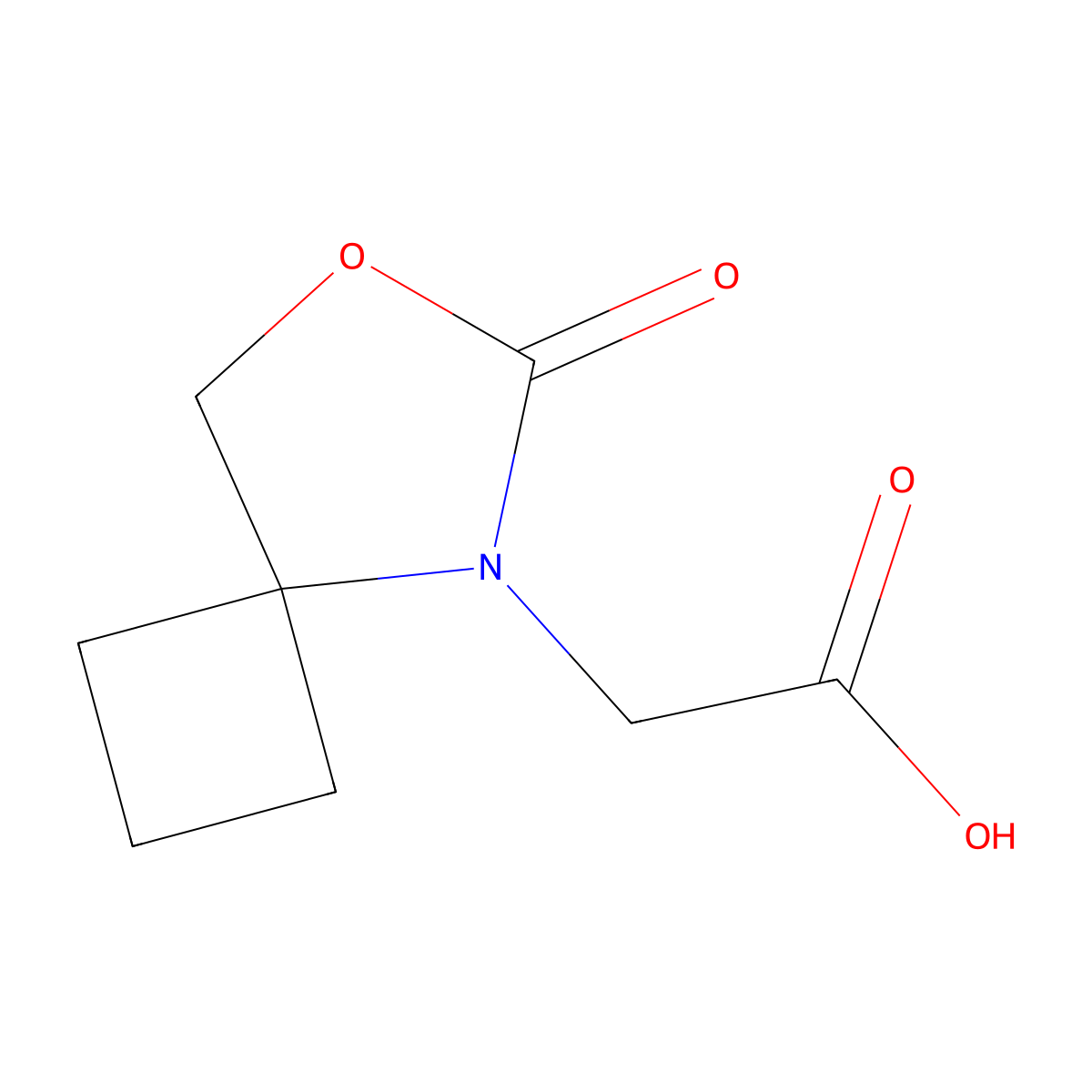 2-(6-Oxo-7-oxa-5-azaspiro[3.4]octan-5-YL)acetic acid molecular structure, CAS 2089650-04-2