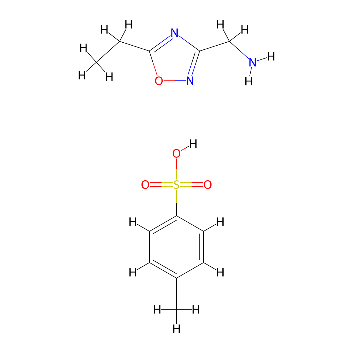 (5-Ethyl-1,2,4-oxadiazol-3-YL)methanamine 4-methylbenzenesulfonate molecular structure, CAS 2089650-08-6