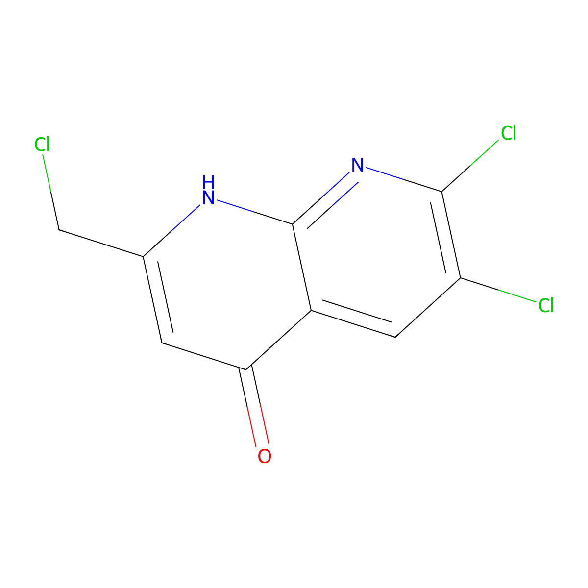 6,7-Dichloro-2-(chloromethyl)-1,8-naphthyridin-4(1H)-one molecular structure, CAS 2089650-11-1