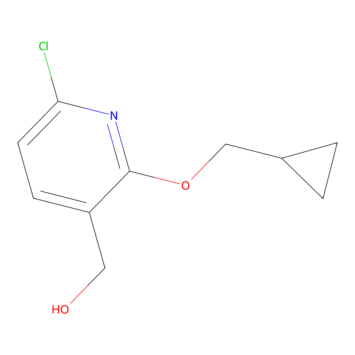 (6-Chloro-2-(cyclopropylmethoxy)pyridin-3-YL)methanol molecular structure, CAS 2089650-24-6