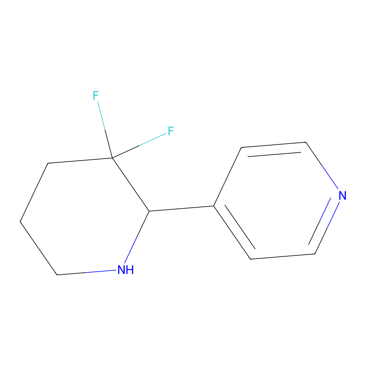 4-(3,3-Difluoropiperidin-2-YL)pyridine molecular structure, CAS 2089650-27-9