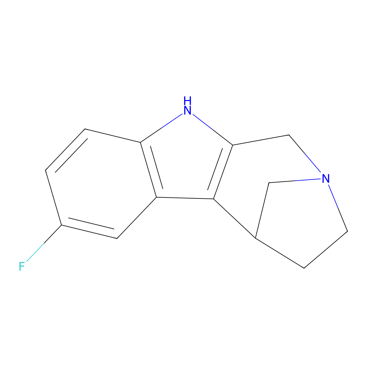7-Fluoro-3,4,5,10-tetrahydro-1H-2,5-methanoazepino[3,4-B]indole molecular structure, CAS 2089650-34-8