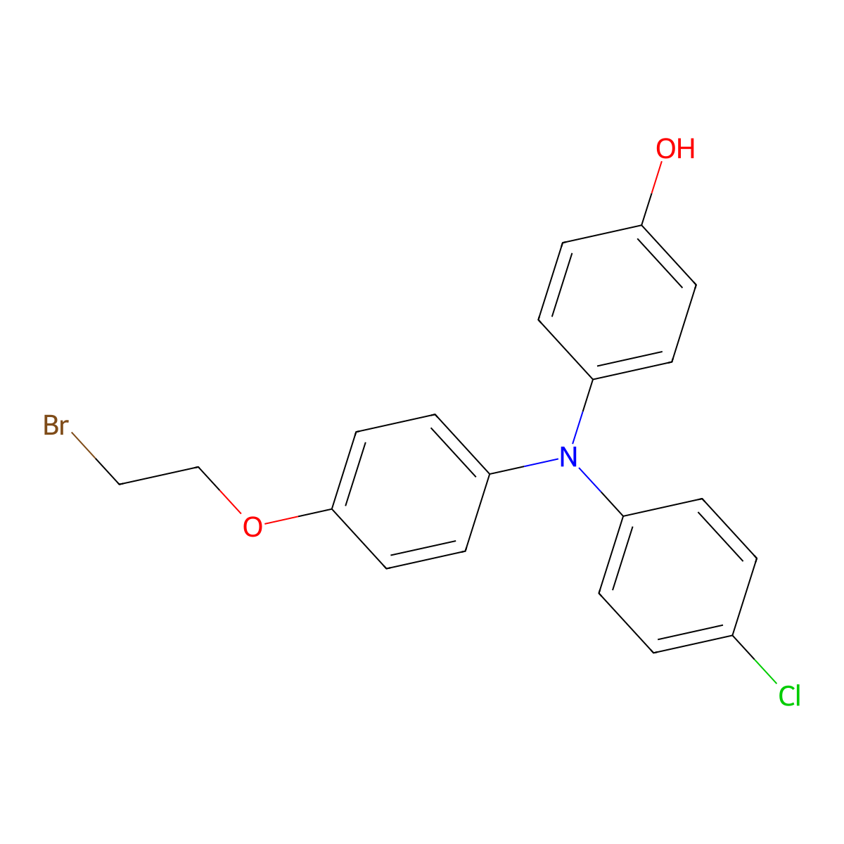 4-((4-(2-Bromoethoxy)phenyl)(4-chlorophenyl)amino)phenol molecular structure, CAS 2089650-36-0