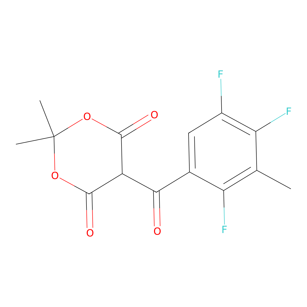 2,2-Dimethyl-5-(2,4,5-trifluoro-3-methylbenzoyl)-1,3-dioxane-4,6-dione molecular structure, CAS 2089650-41-7