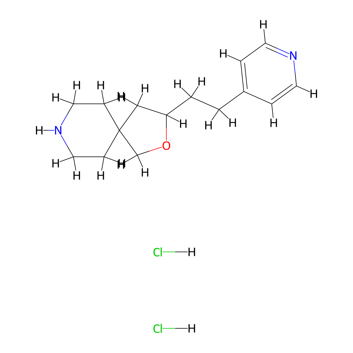 3-(2-(Pyridin-4-YL)ethyl)-2-oxa-8-azaspiro[4.5]decane 2hcl molecular structure, CAS 2089650-44-0
