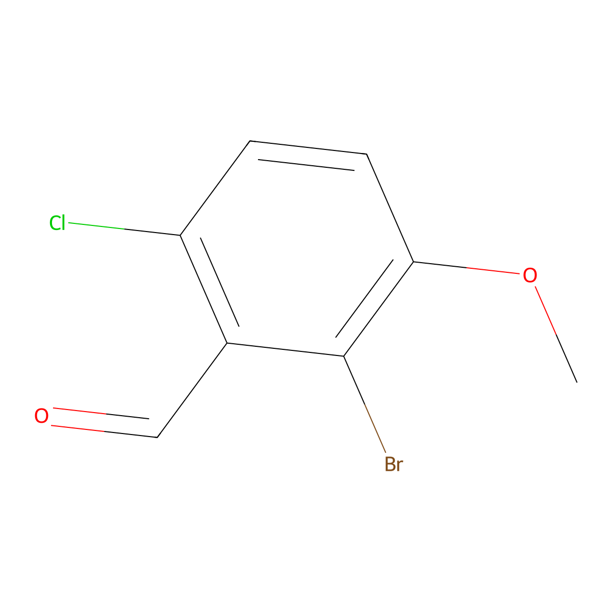 2-Bromo-6-chloro-3-methoxybenzaldehyde molecular structure, CAS 2089650-49-5