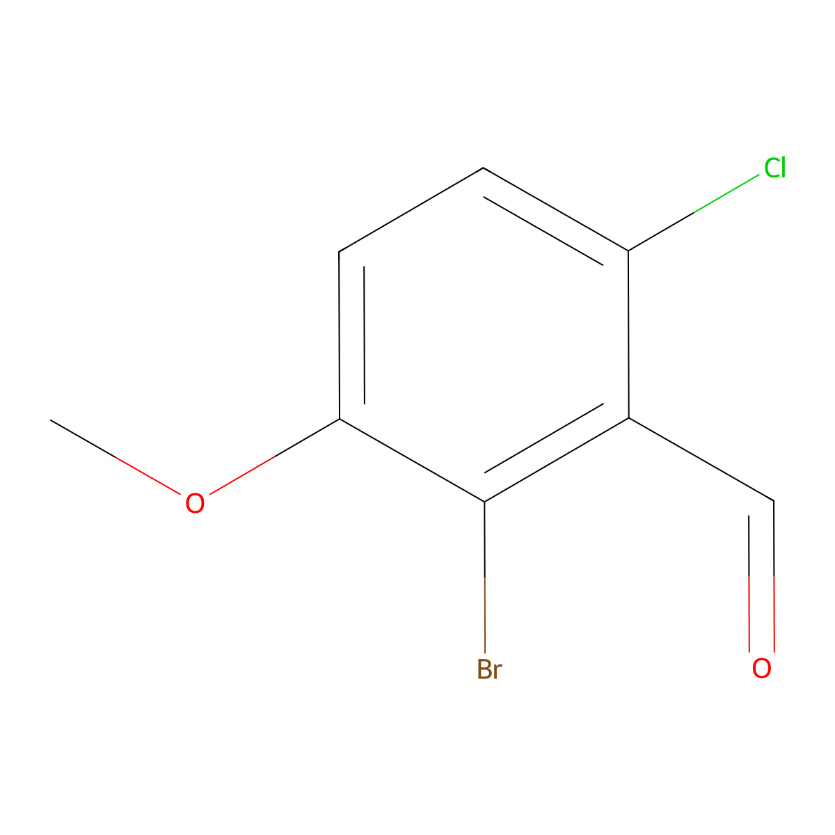 2-Bromo-6-chloro-3-methoxybenzaldehyde molecular structure, CAS 2089650-49-5
