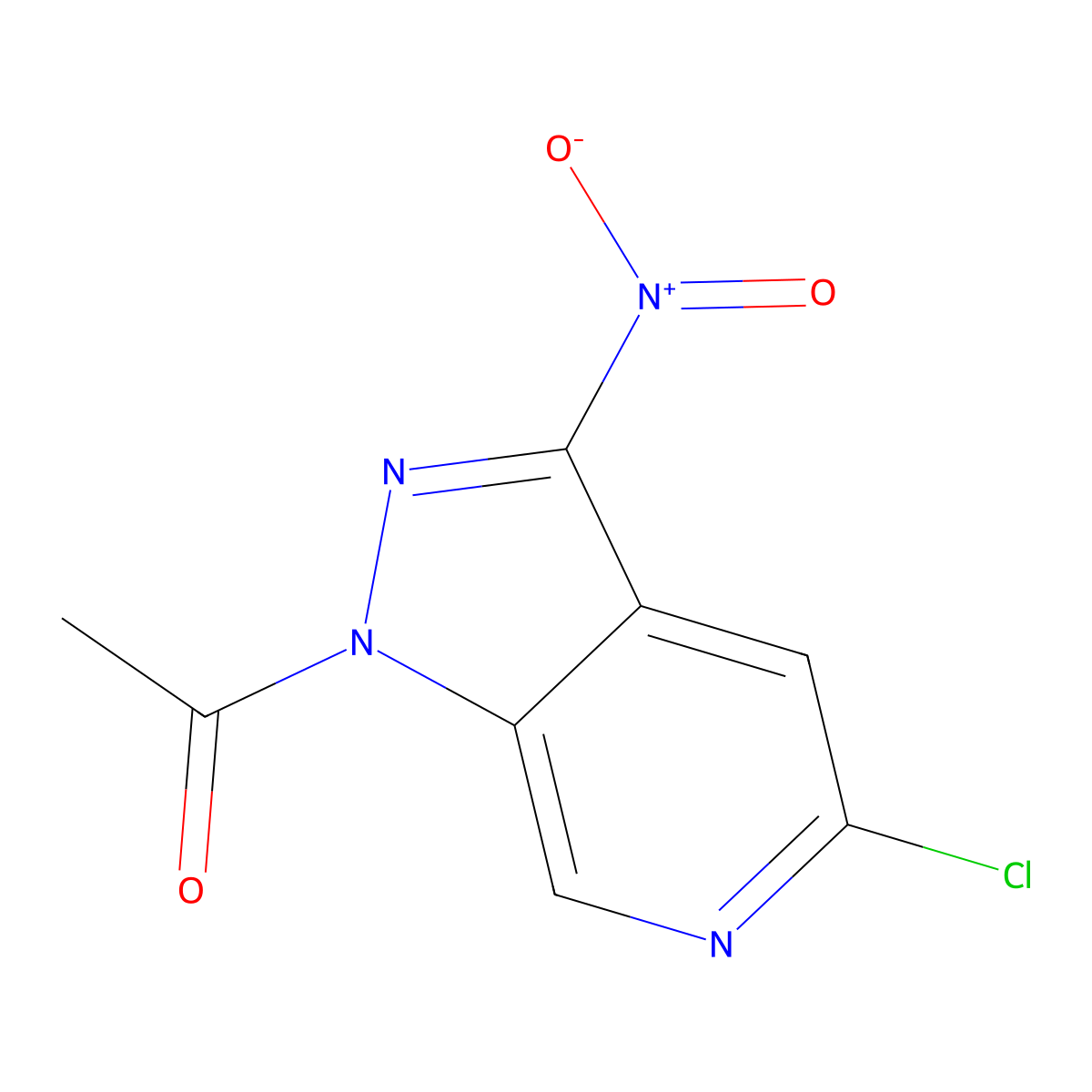 1-(5-Chloro-3-nitro-1H-pyrazolo[3,4-C]pyridin-1-YL)ethan-1-one molecular structure, CAS 2089650-50-8