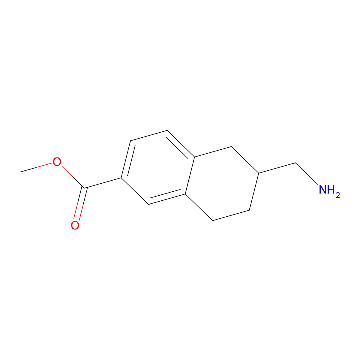Methyl 6-(aminomethyl)-5,6,7,8-tetrahydronaphthalene-2-carboxylate molecular structure, CAS 2089650-54-2