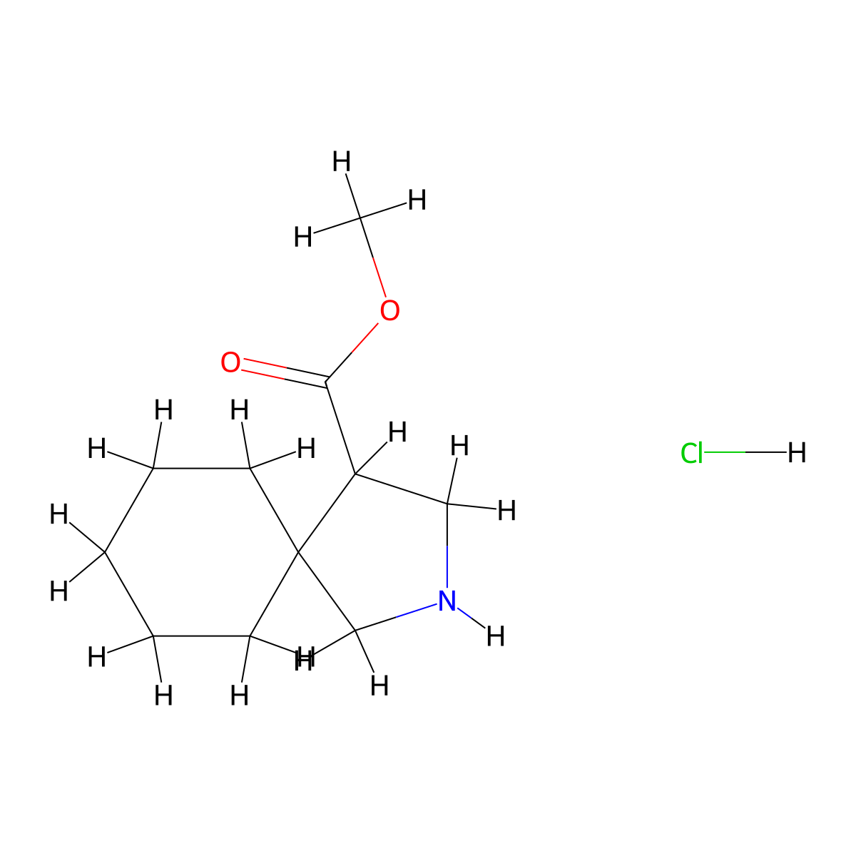 Methyl 2-azaspiro[4.5]decane-4-carboxylate hydrochloride molecular structure, CAS 2089650-59-7