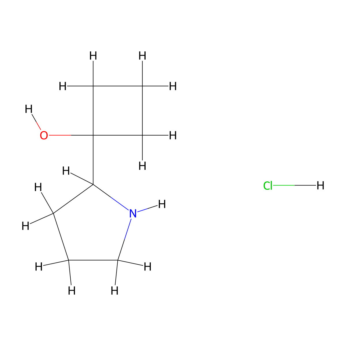 Cyclobutanol, 1-(2-pyrrolidinyl)-, hydrochloride (1:1) molecular structure, CAS 2089650-62-2
