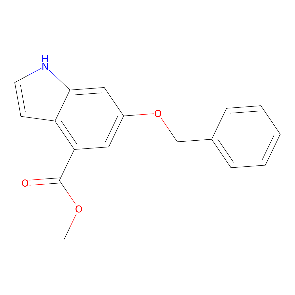 Methyl 6-(benzyloxy)-1H-indole-4-carboxylate molecular structure, CAS 2089650-64-4