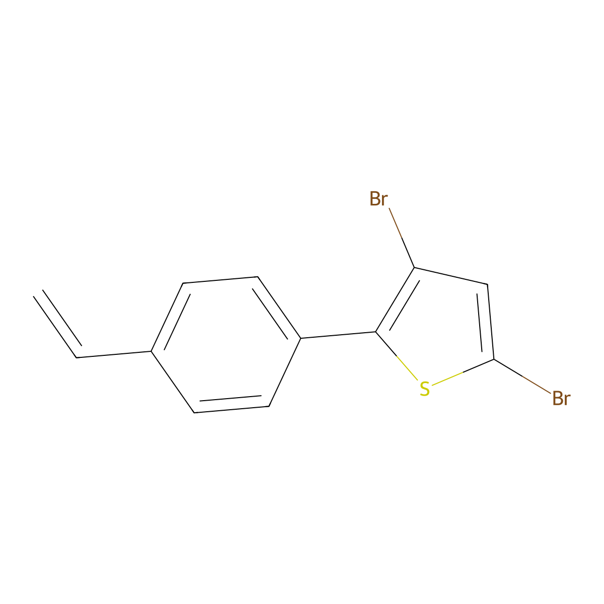 3,5-Dibromo-2-(4-vinylphenyl)thiophene molecular structure, CAS 2089650-66-6