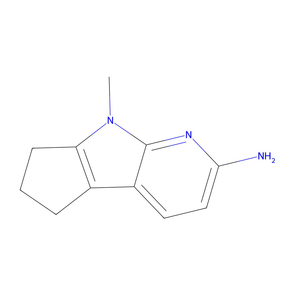 8-Methyl-5,6,7,8-tetrahydrocyclopenta[4,5]pyrrolo[2,3-B]pyridin-2-amine molecular structure, CAS 2089650-67-7