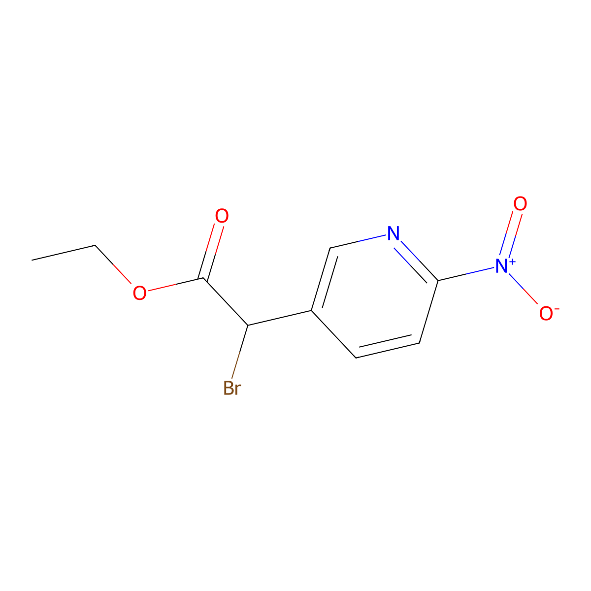 Ethyl 2-bromo-2-(6-nitropyridin-3-YL)acetate molecular structure, CAS 2089650-68-8