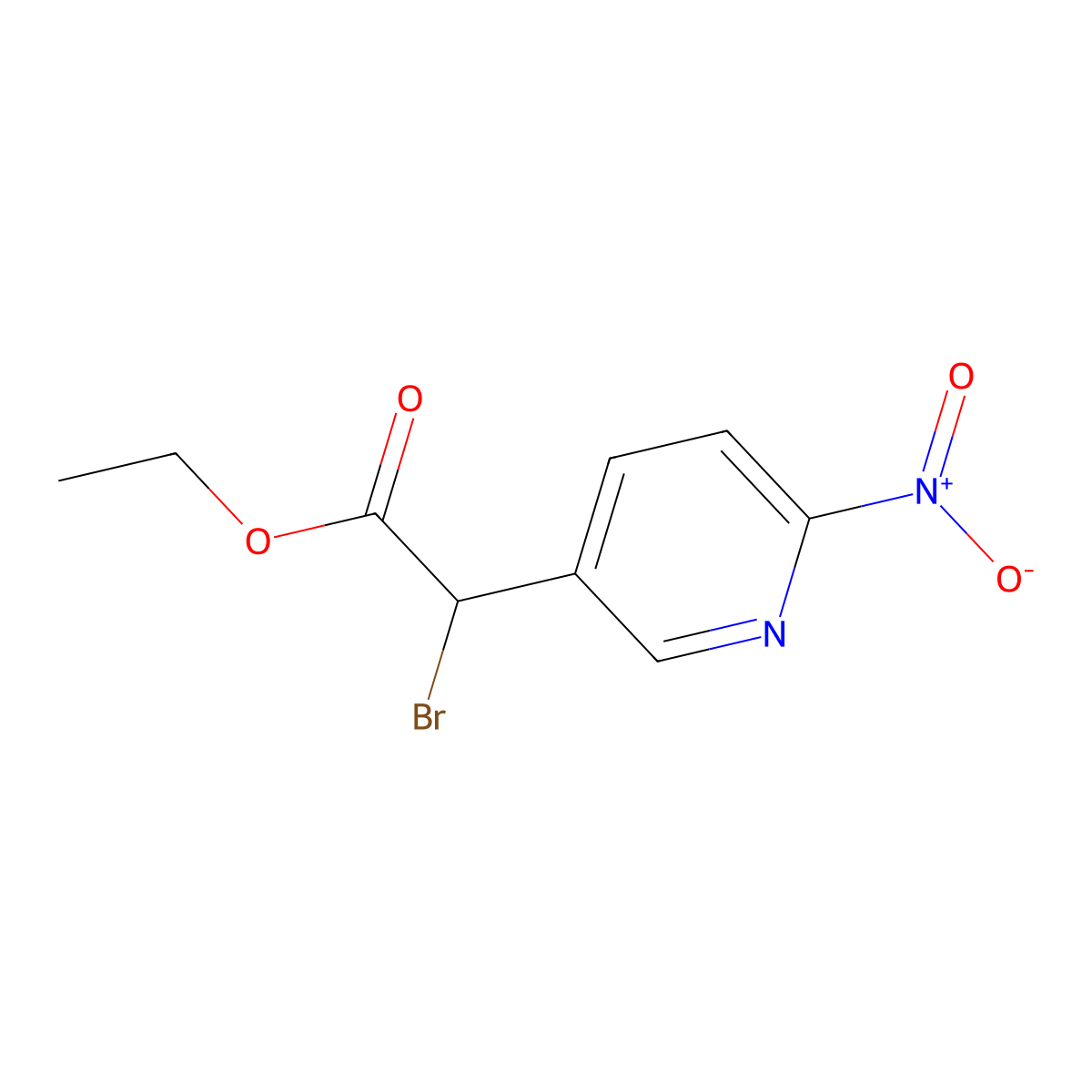 Ethyl 2-bromo-2-(6-nitropyridin-3-YL)acetate molecular structure, CAS 2089650-68-8