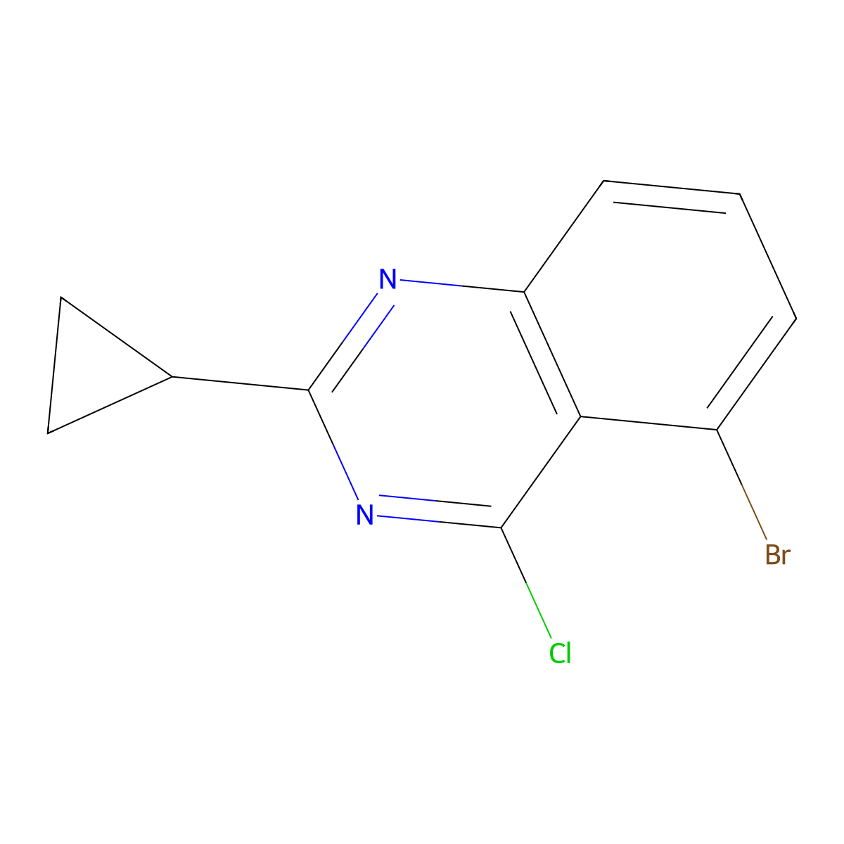 5-Bromo-4-chloro-2-cyclopropylquinazoline molecular structure, CAS 2089650-70-2