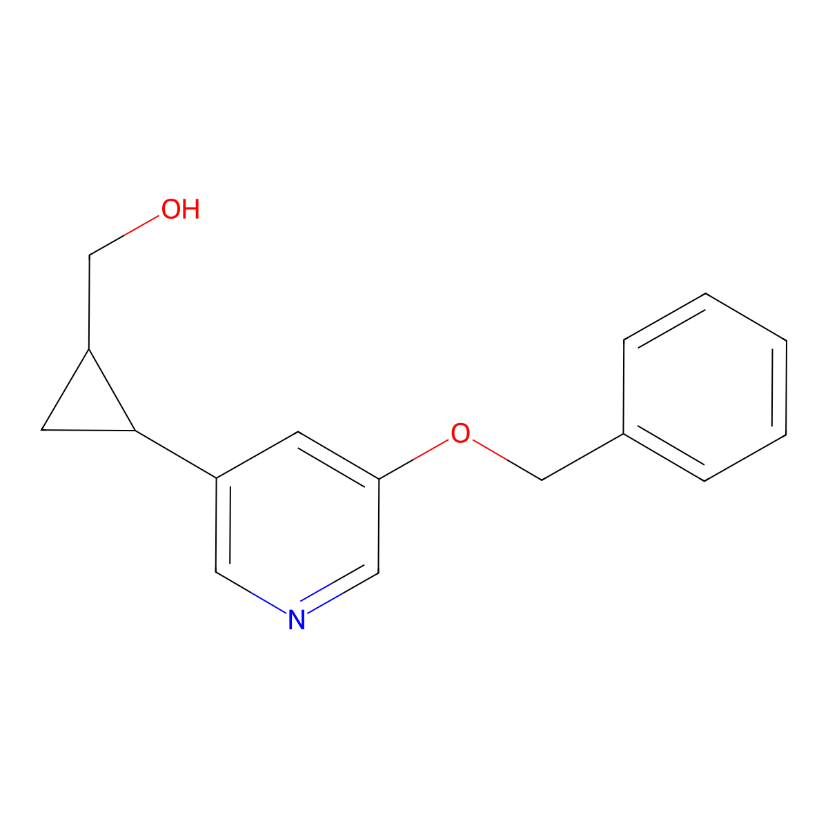 (2-(5-(Benzyloxy)pyridin-3-YL)cyclopropyl)methanol molecular structure, CAS 2089650-75-7