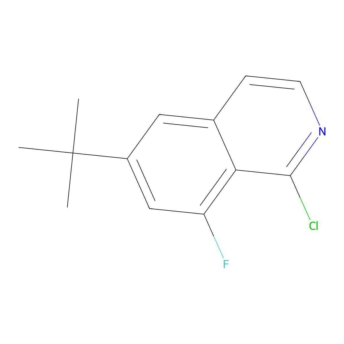 6-(Tert-butyl)-1-chloro-8-fluoroisoquinoline molecular structure, CAS 2089650-77-9