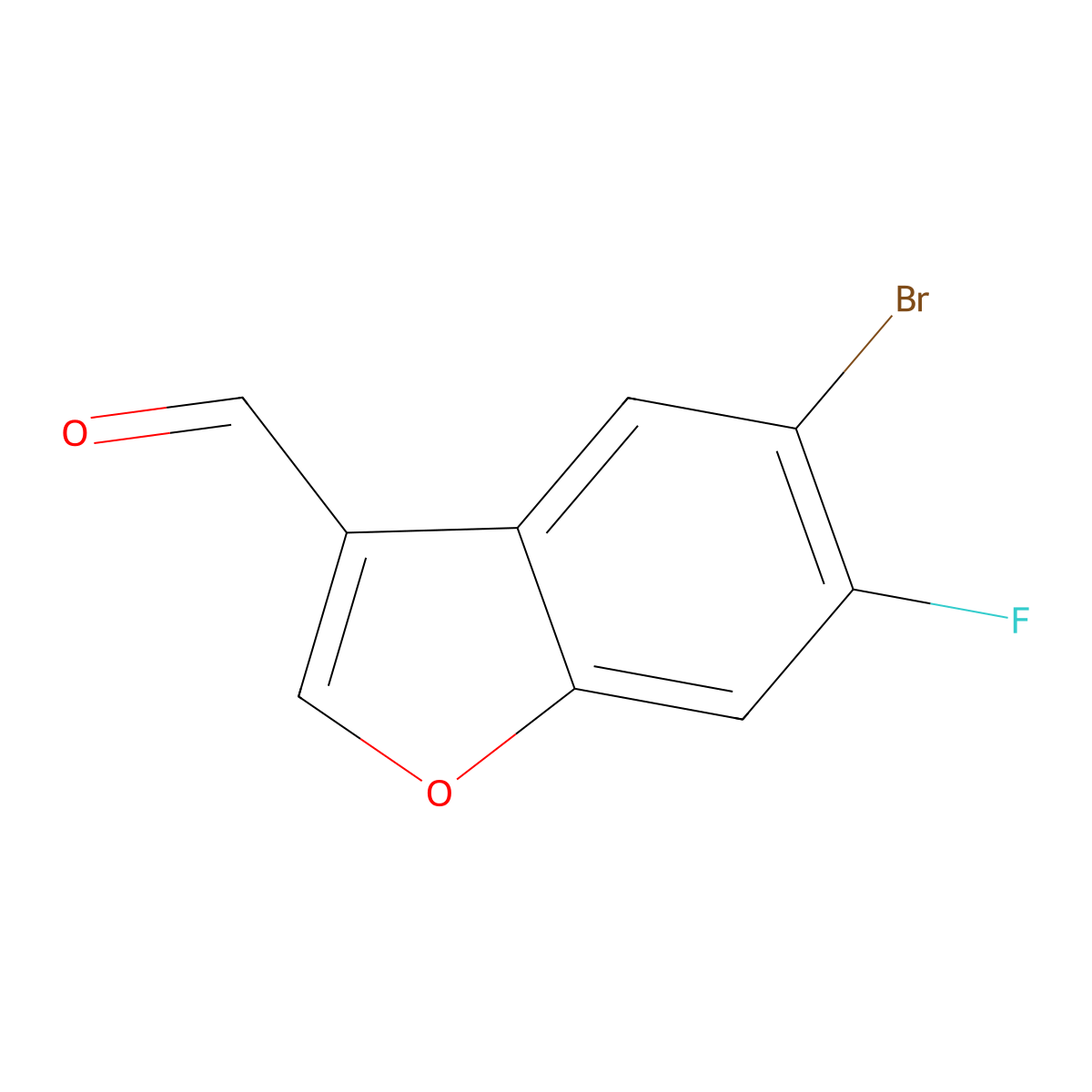 5-Bromo-6-fluorobenzofuran-3-carbaldehyde molecular structure, CAS 2089650-80-4
