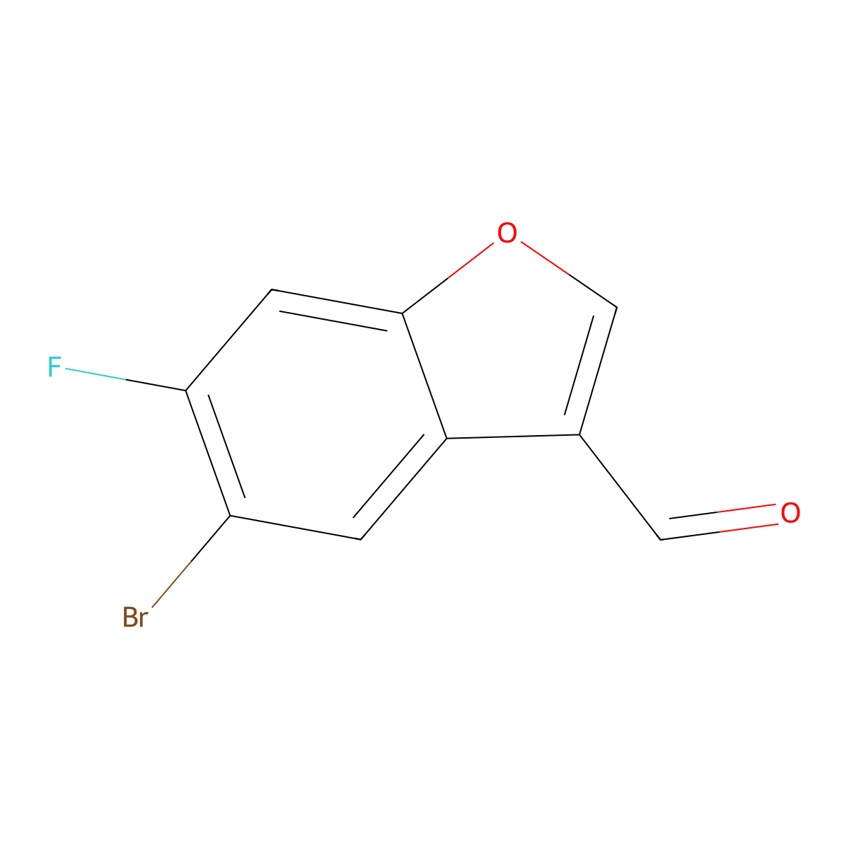 5-Bromo-6-fluorobenzofuran-3-carbaldehyde molecular structure, CAS 2089650-80-4