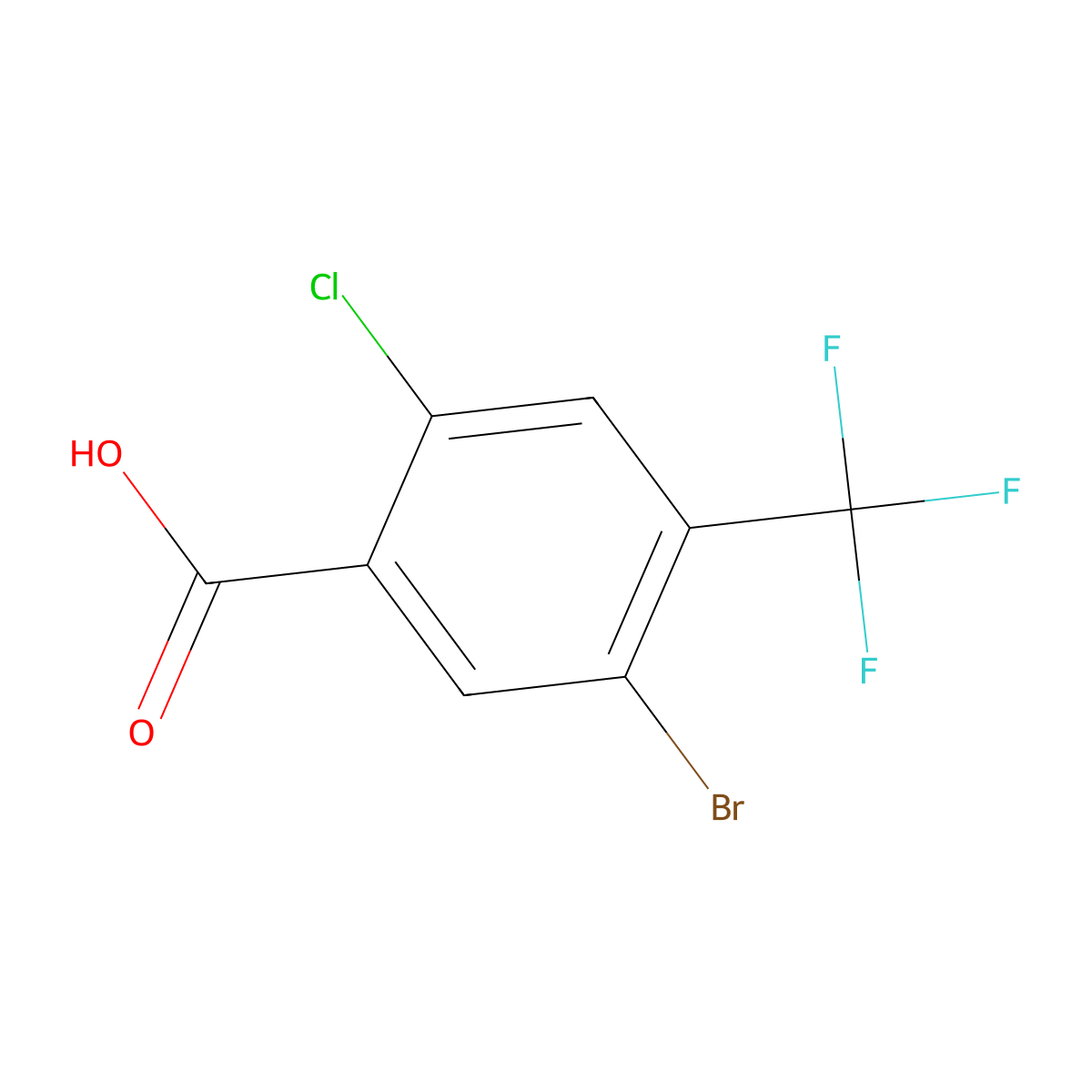 5-Bromo-2-chloro-4-(trifluoromethyl)benzoic acid molecular structure, CAS 2089650-81-5