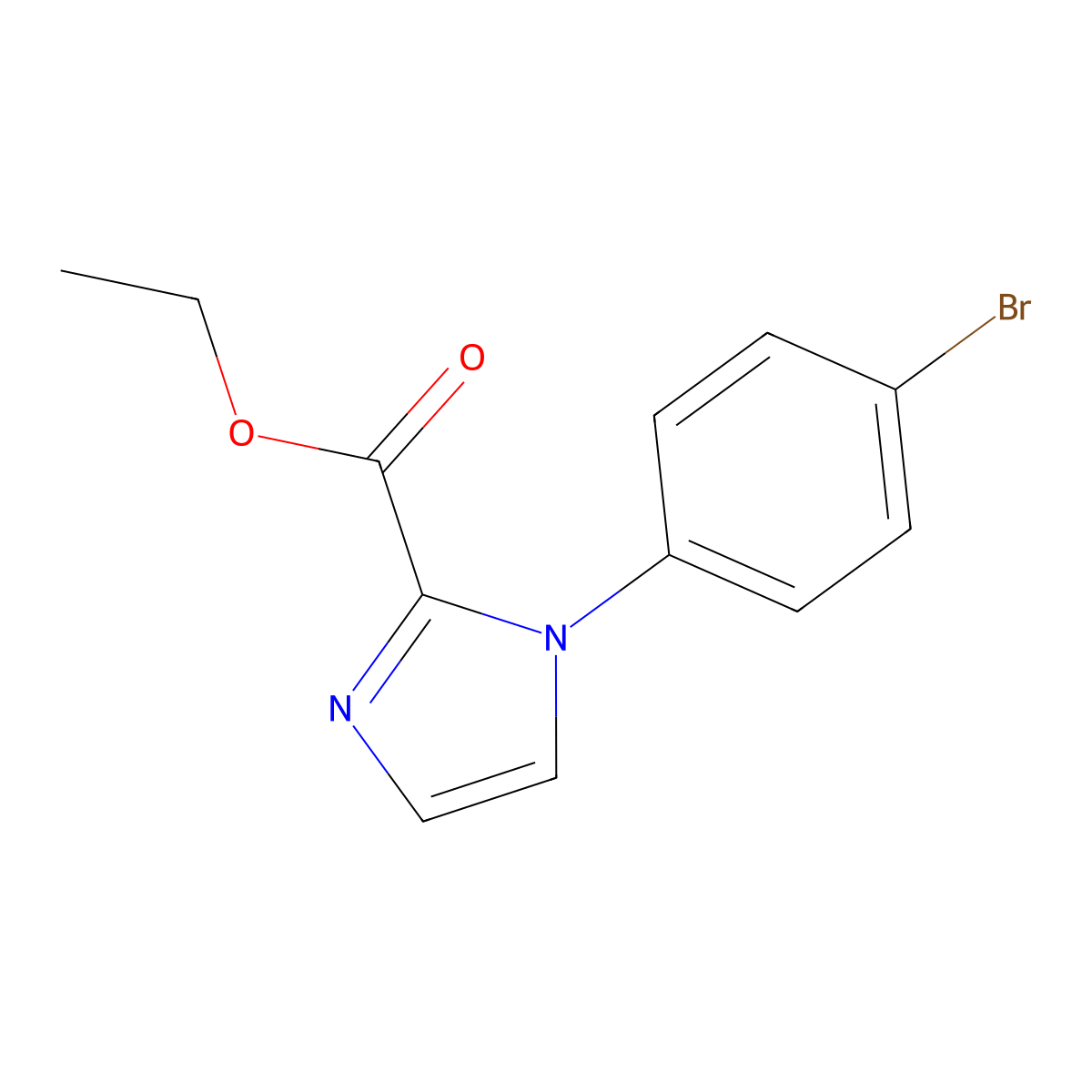 Ethyl 1-(4-bromophenyl)-1H-imidazole-2-carboxylate molecular structure, CAS 2089650-82-6