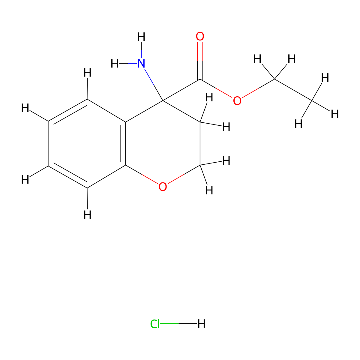 Ethyl 4-aminochromane-4-carboxylate hcl molecular structure, CAS 2089650-83-7