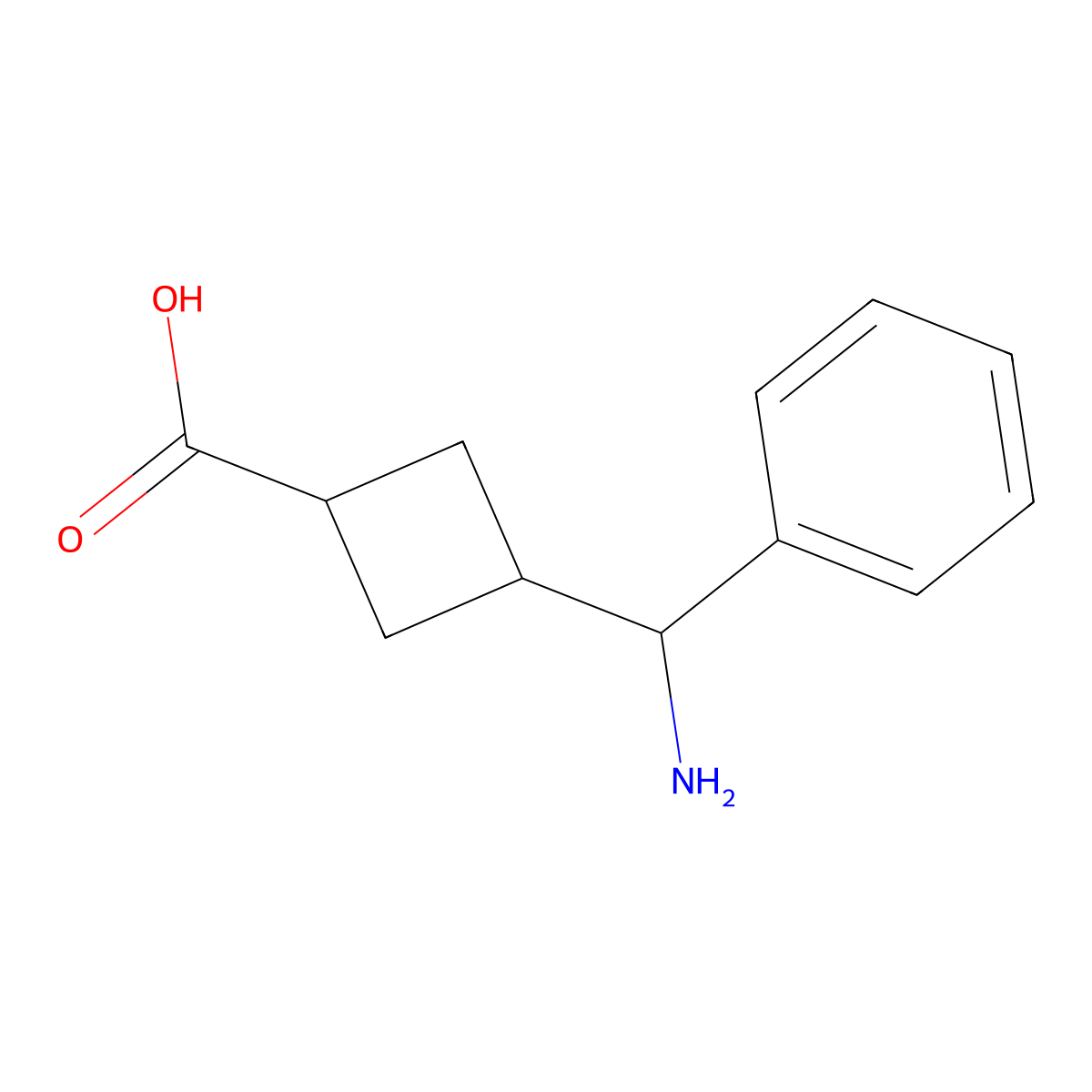 3-(Amino(phenyl)methyl)cyclobutane-1-carboxylic acid molecular structure, CAS 2089650-85-9