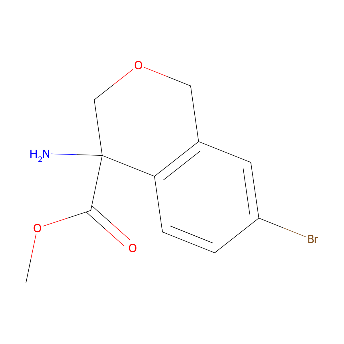 methyl 4-amino-7-bromo-3,4-dihydro-1H-2-benzopyran-4-carboxylate molecular structure, CAS 2089650-86-0