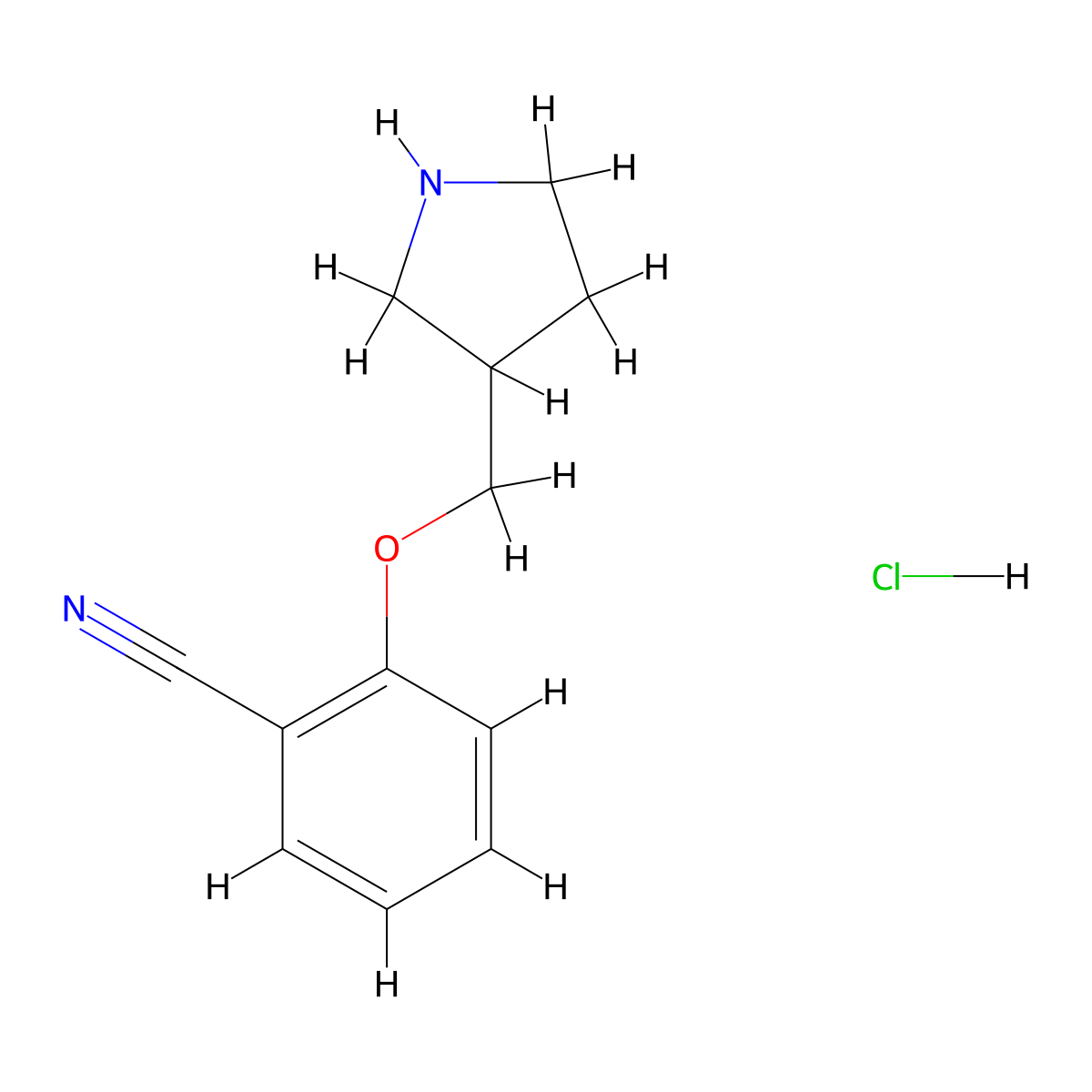 2-(Pyrrolidin-3-ylmethoxy)benzonitrile hydrochloride molecular structure, CAS 2089650-91-7