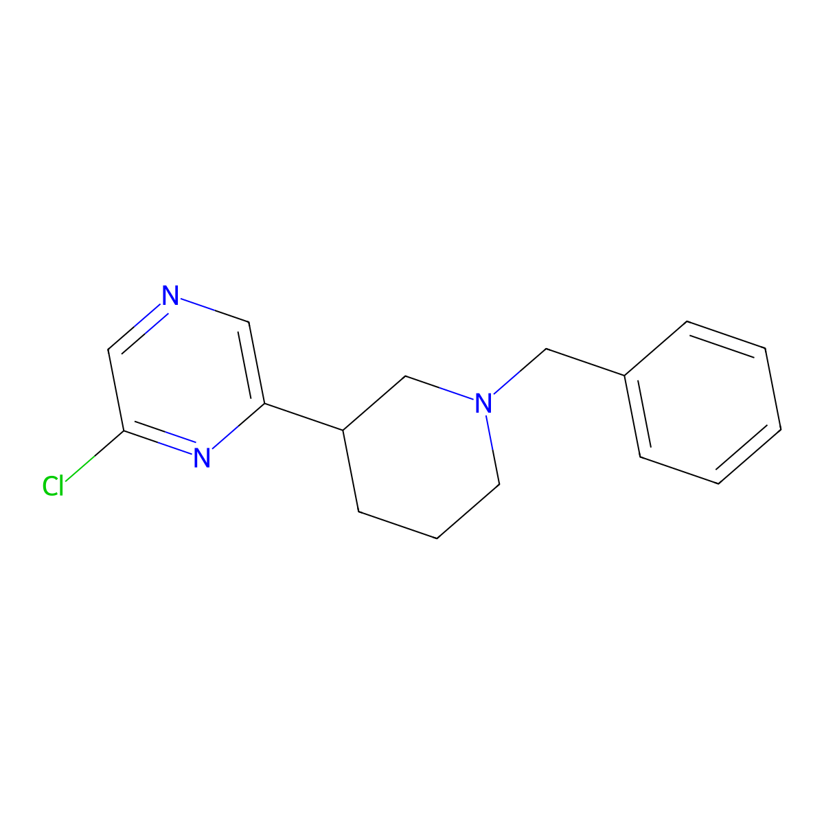 2-(1-Benzylpiperidin-3-YL)-6-chloropyrazine molecular structure, CAS 2089650-93-9