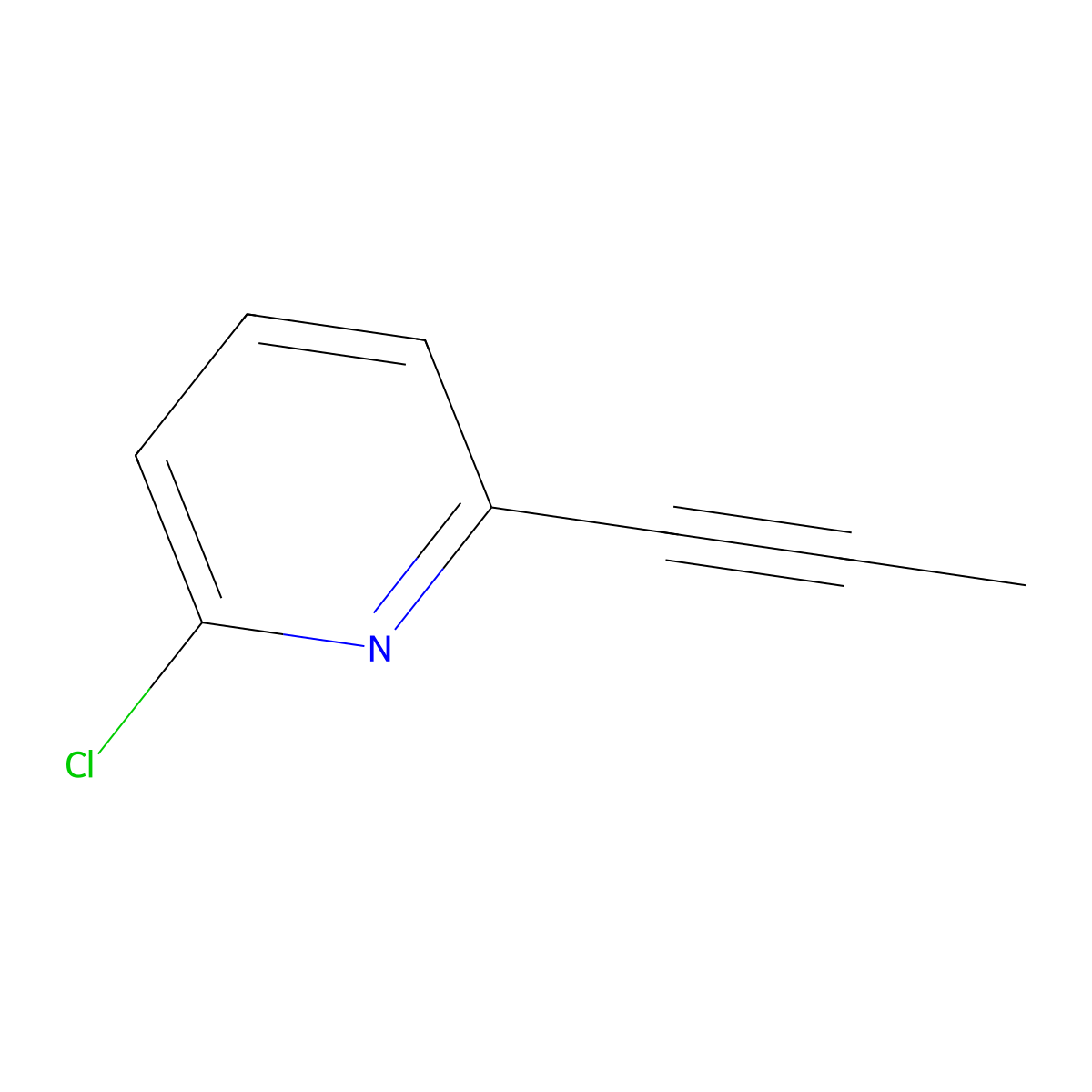 2-Chloro-6-(prop-1-YN-1-YL)pyridine molecular structure, CAS 2089650-94-0